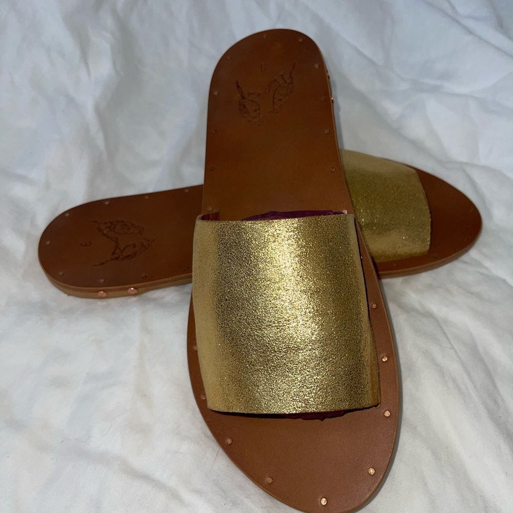 BEEK Mockingbird Sandal in bright metallic gold *Sold Out Style*